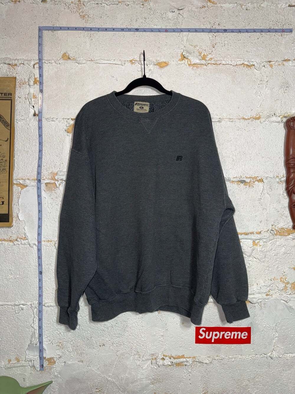 Russell Athletic Pro Cotton Crewneck Sweatshirt Charcoal Grey Size XL